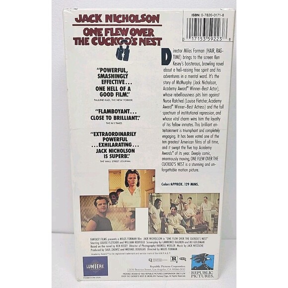 New Sealed One Flew Over the Cuckoo's Nest VHS Republic Pictures (1993) - Picture 4 of 4